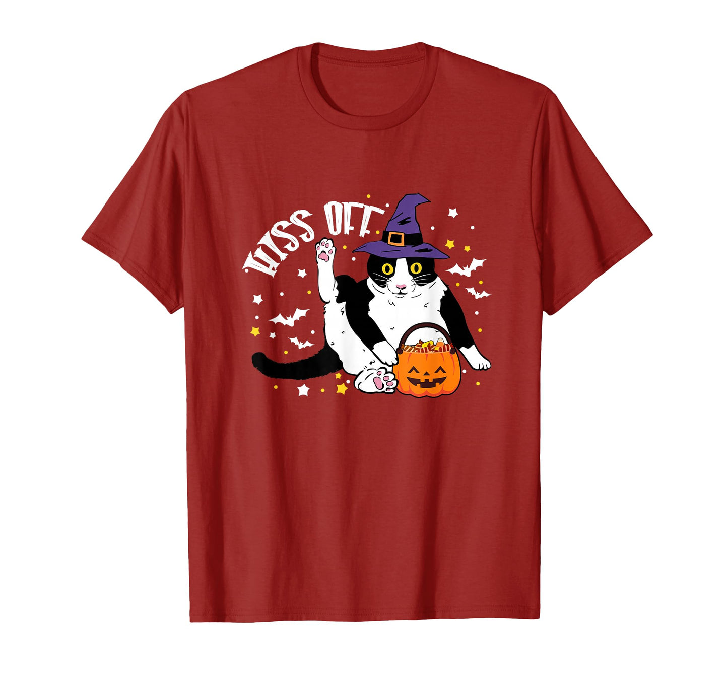 Funny Witch Black Cat Halloween Hiss Off Halloween Cat T-Shirt