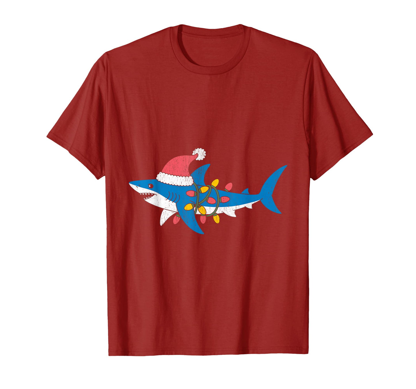 Funny Shark Santa Hat Christmas T-Shirt