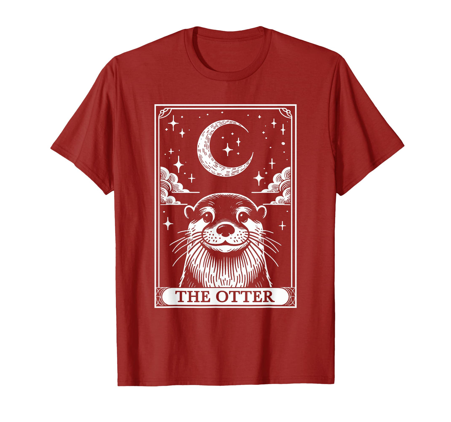 Tarot Card Vintage Crescent Moon Otter Animal Lovers T-Shirt