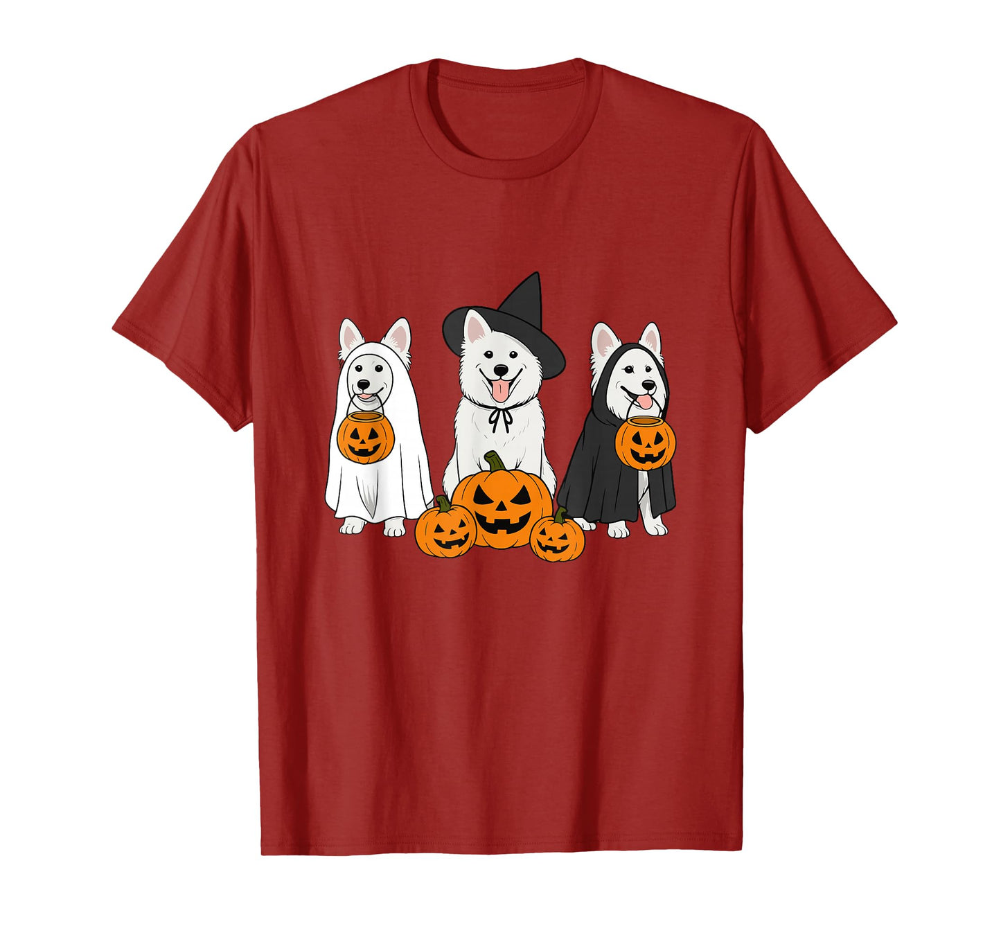 Witch American Eskimo Dog Halloween American Eskimo Dog Mom T-Shirt