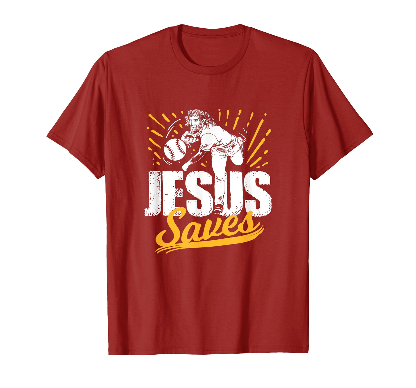 Jesus Saves Baseball Artwork T-Shirt