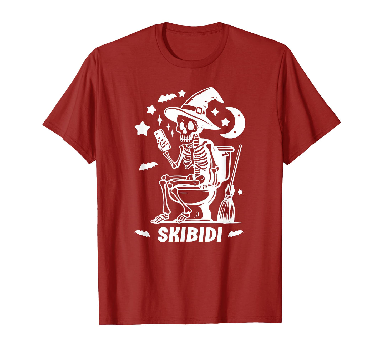 Skibidi Skeleton Toilet Waiting for Halloween Costume Like T-Shirt