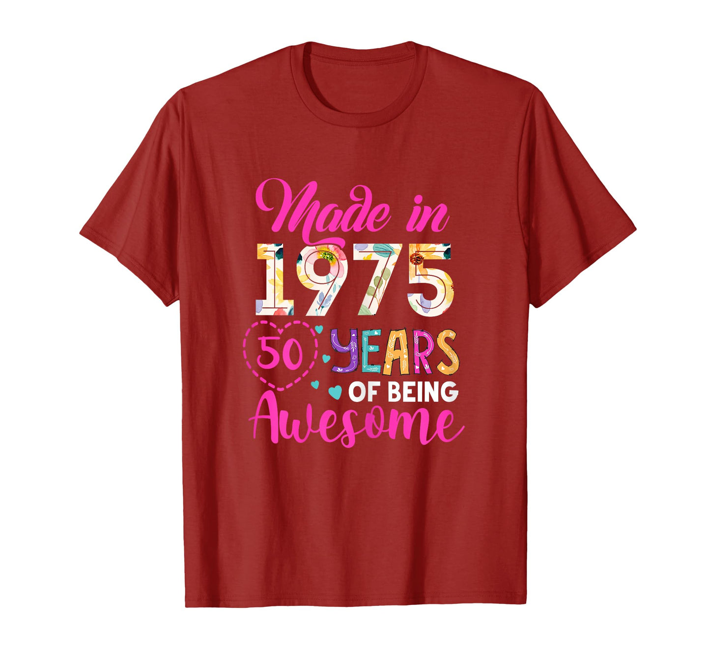 50 Year Of Being Awesome Made In 1975 Birthday Gifts Vintage T-Shirt
