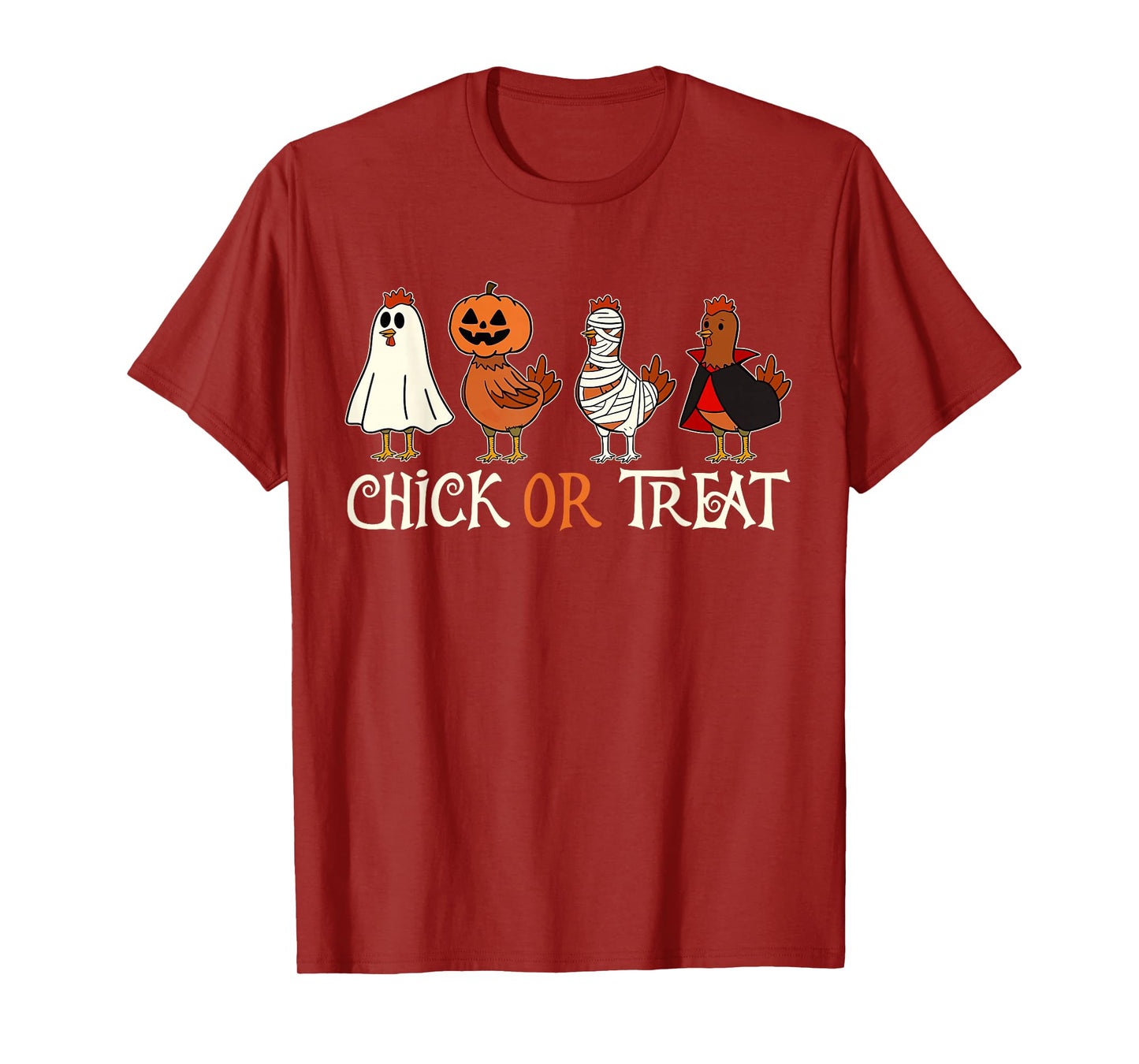 Chick Or Treat Halloween Pumpkin Ghost Spooky Cute Chicken T-Shirt