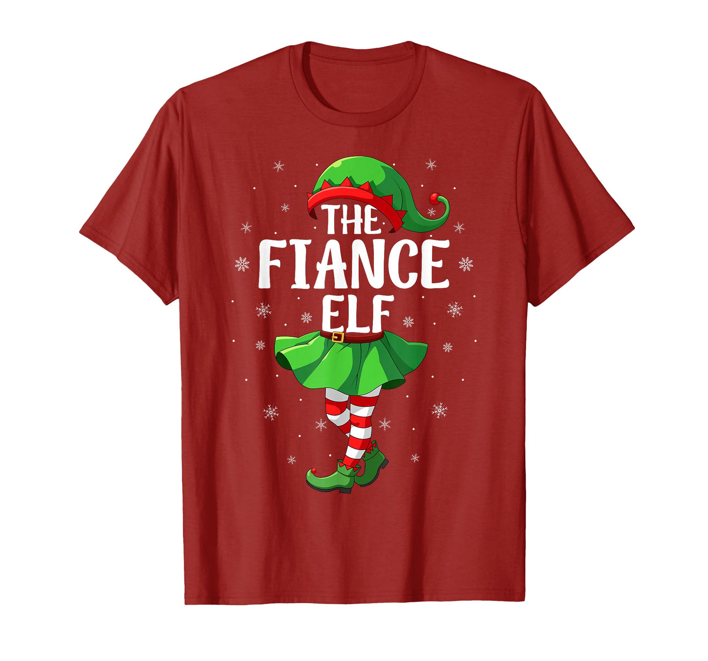 Fiance Elf Christmas Girls Women Elf Squad Xmas Family T-Shirt