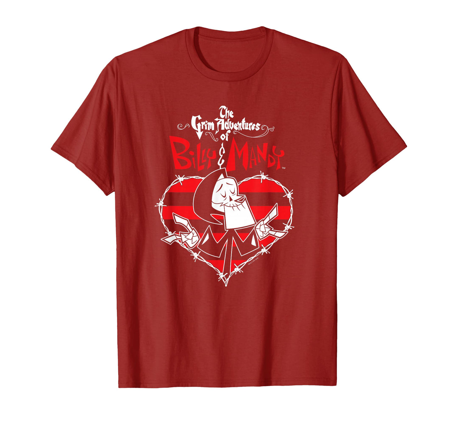 Grim Adventures of Billy & Mandy Reaper Striped Thorn Heart T-Shirt