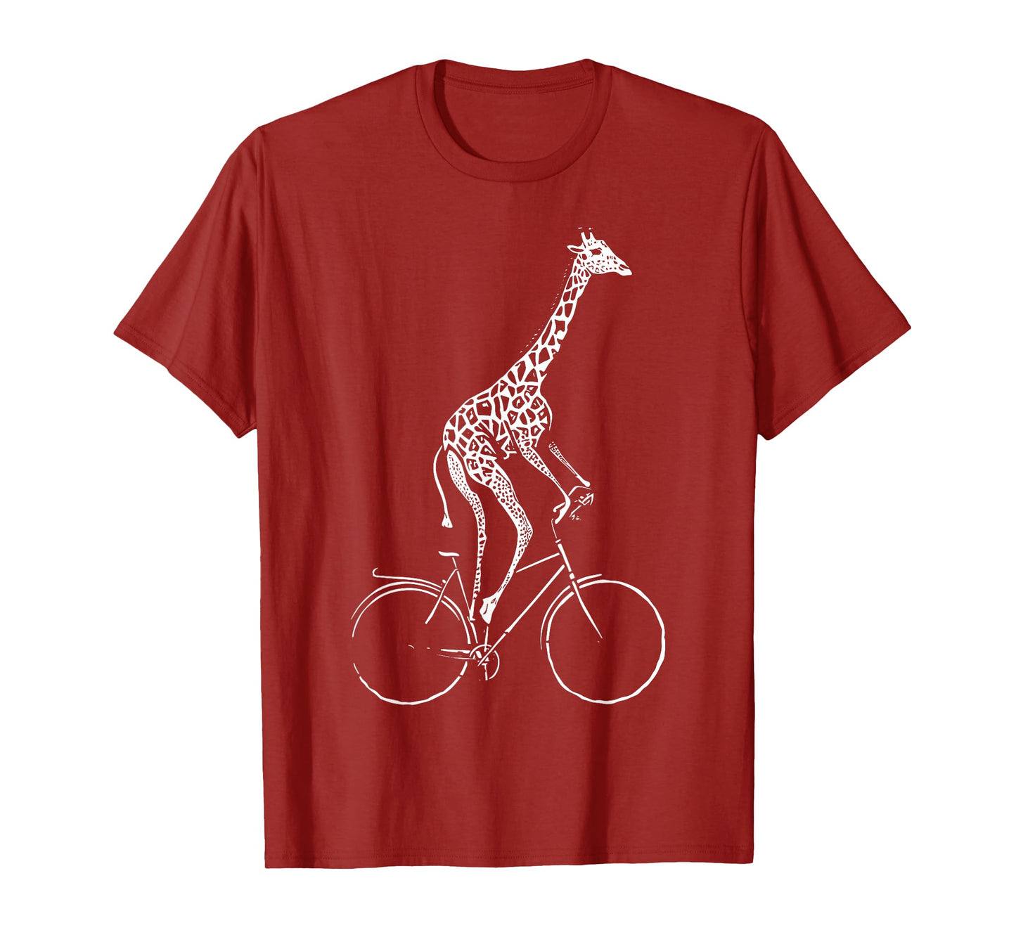 Vintage Giraffe Riding Bicycle Cycling Biking Animal Biker T-Shirt