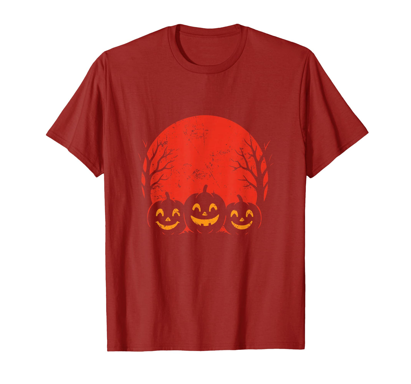 Smiling Pumpkins Halloween Moon T-Shirt
