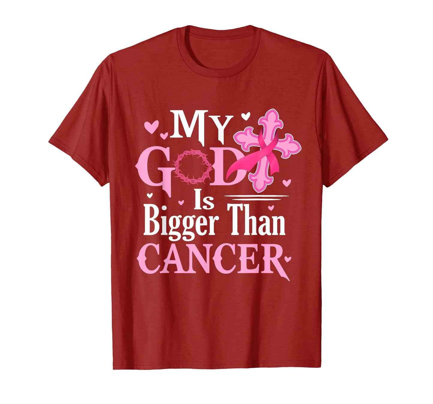 My God Is Bigger Than Cancer Breast Cancer Awareness Jesus T-Shirt