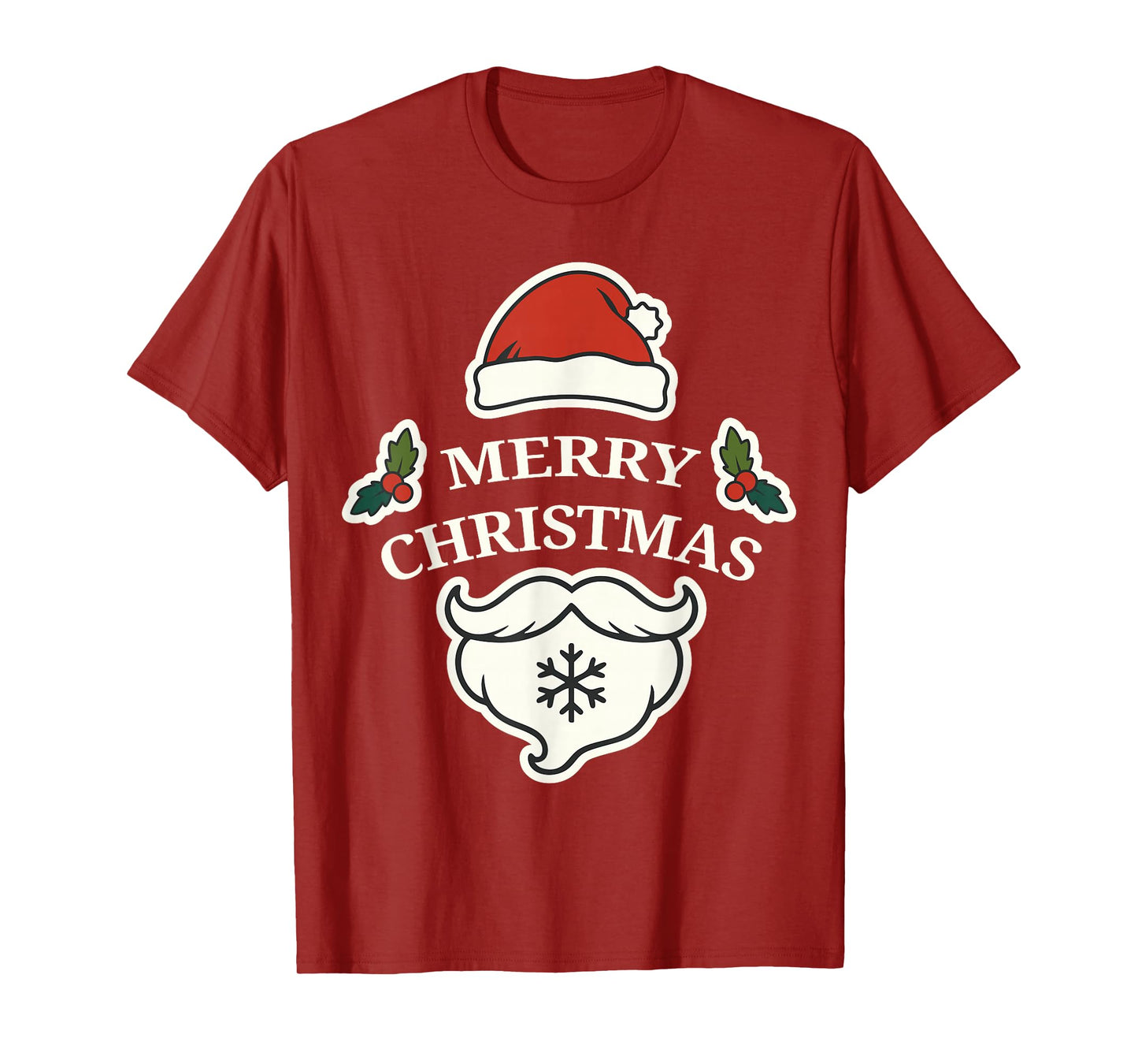 Merry Christmas Vintage Santa Beard Holiday Design T-Shirt