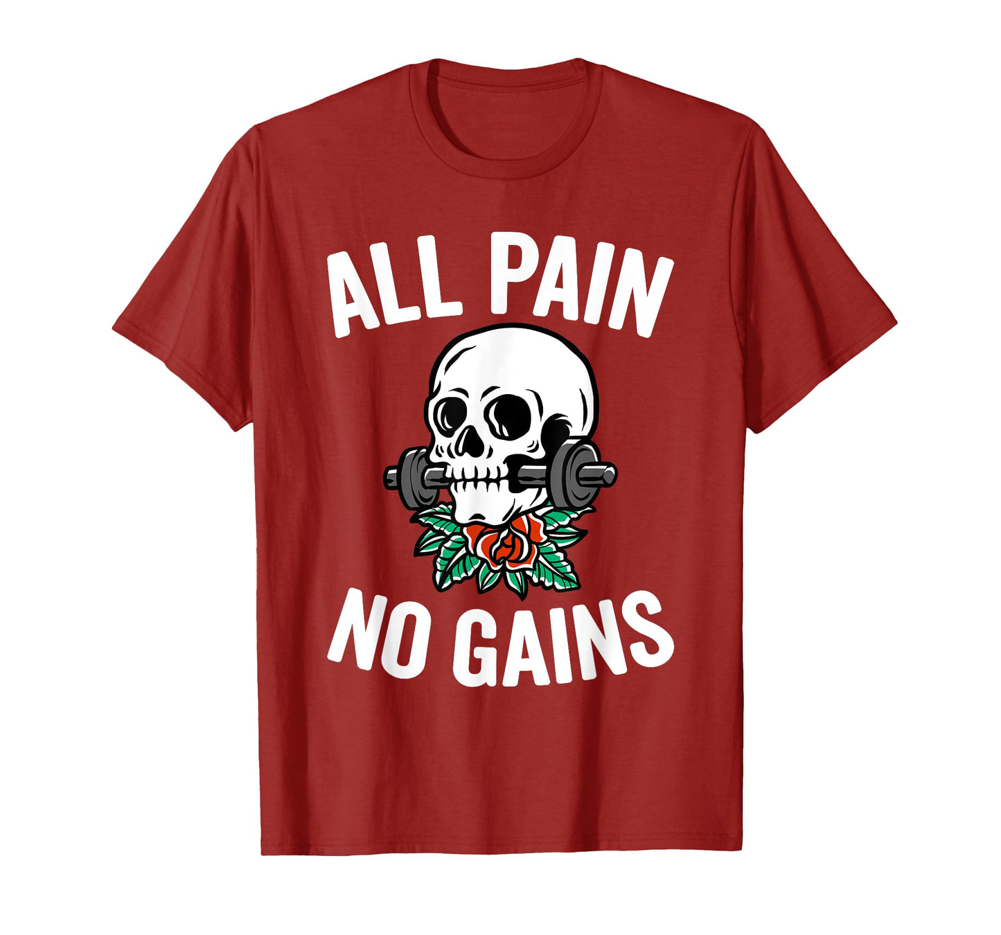 Funny Gym Fitness Workout Parody All Pain No Gains Black Men's Medium Classic Fit Short Sleeve Round Neck T-Shirt