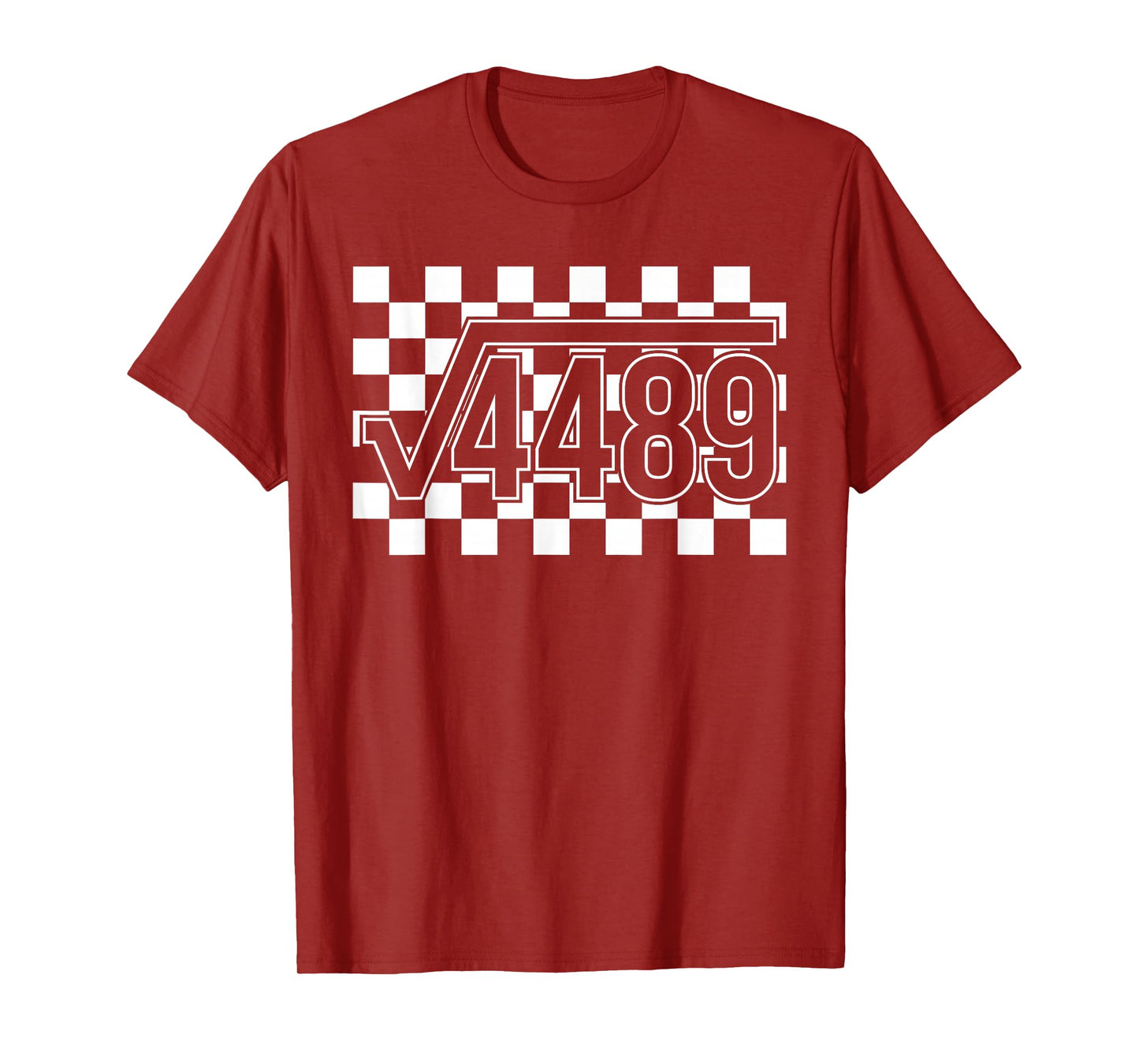 6 7 Meme Square Root 4489 Slag Math Checkered Pattern Lover T-Shirt