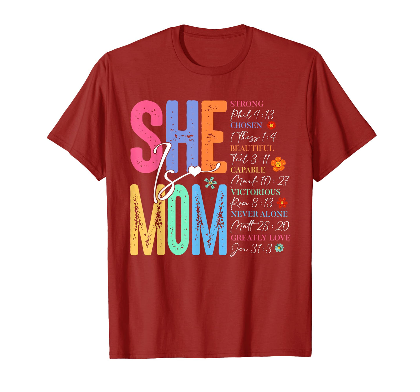 She Is Mom Christian Mother's Day Jesus Mama Religious Women T-Shirt