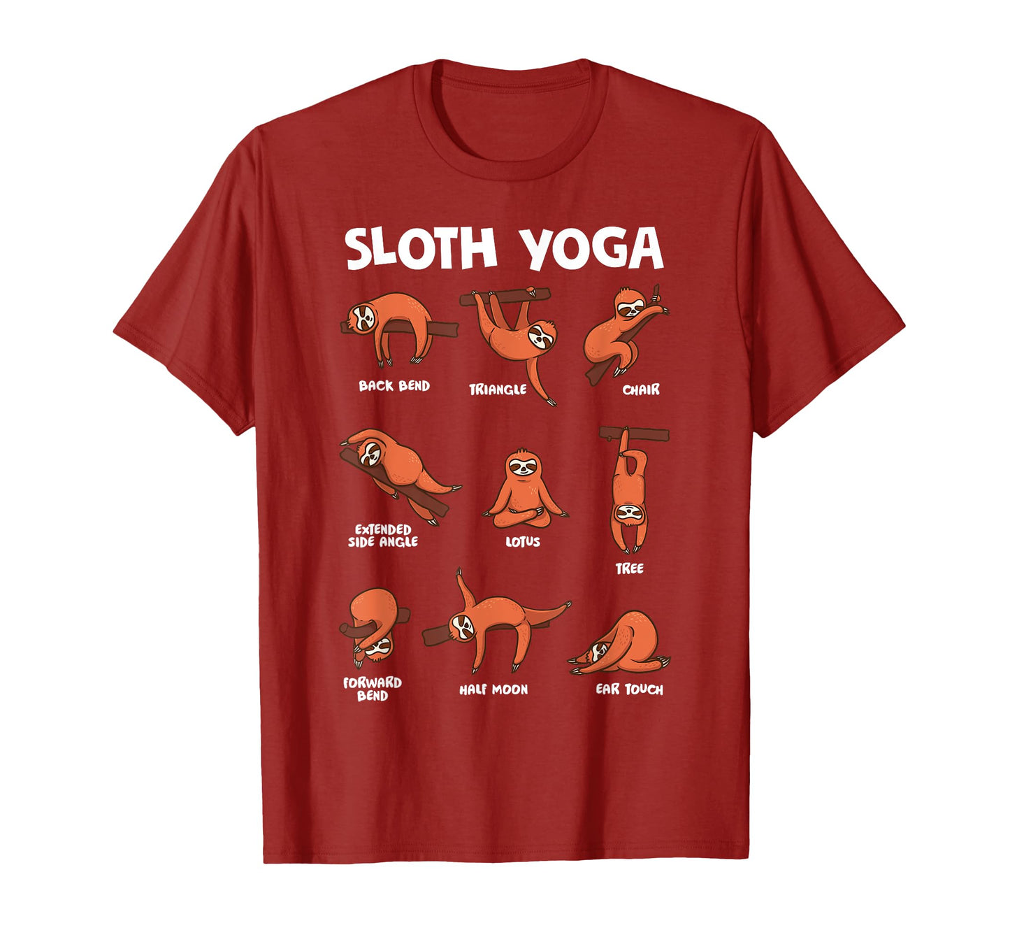 Sloth Yoga Shirt Exercise Stretch Workout Yoga Meditation T-Shirt