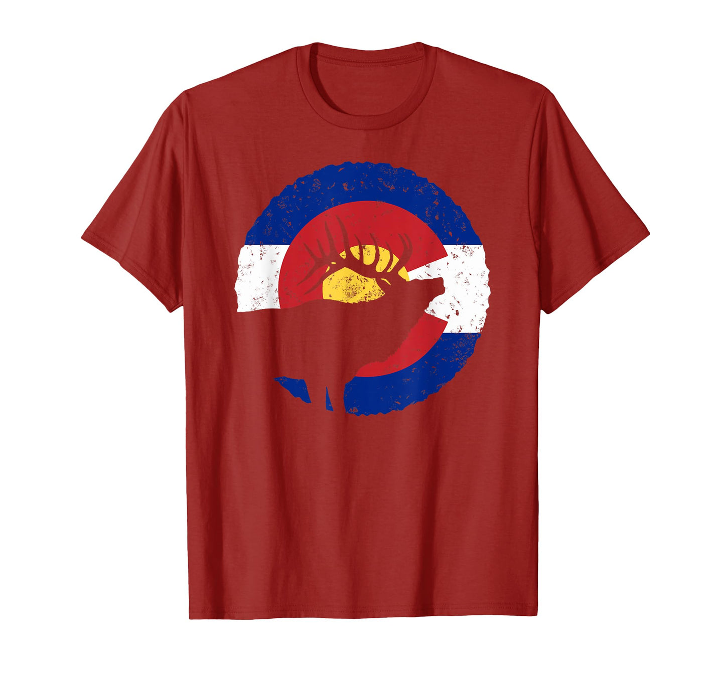 Colorado Elk Hunting T Shirt: CO State Flag Hunter T-Shirt