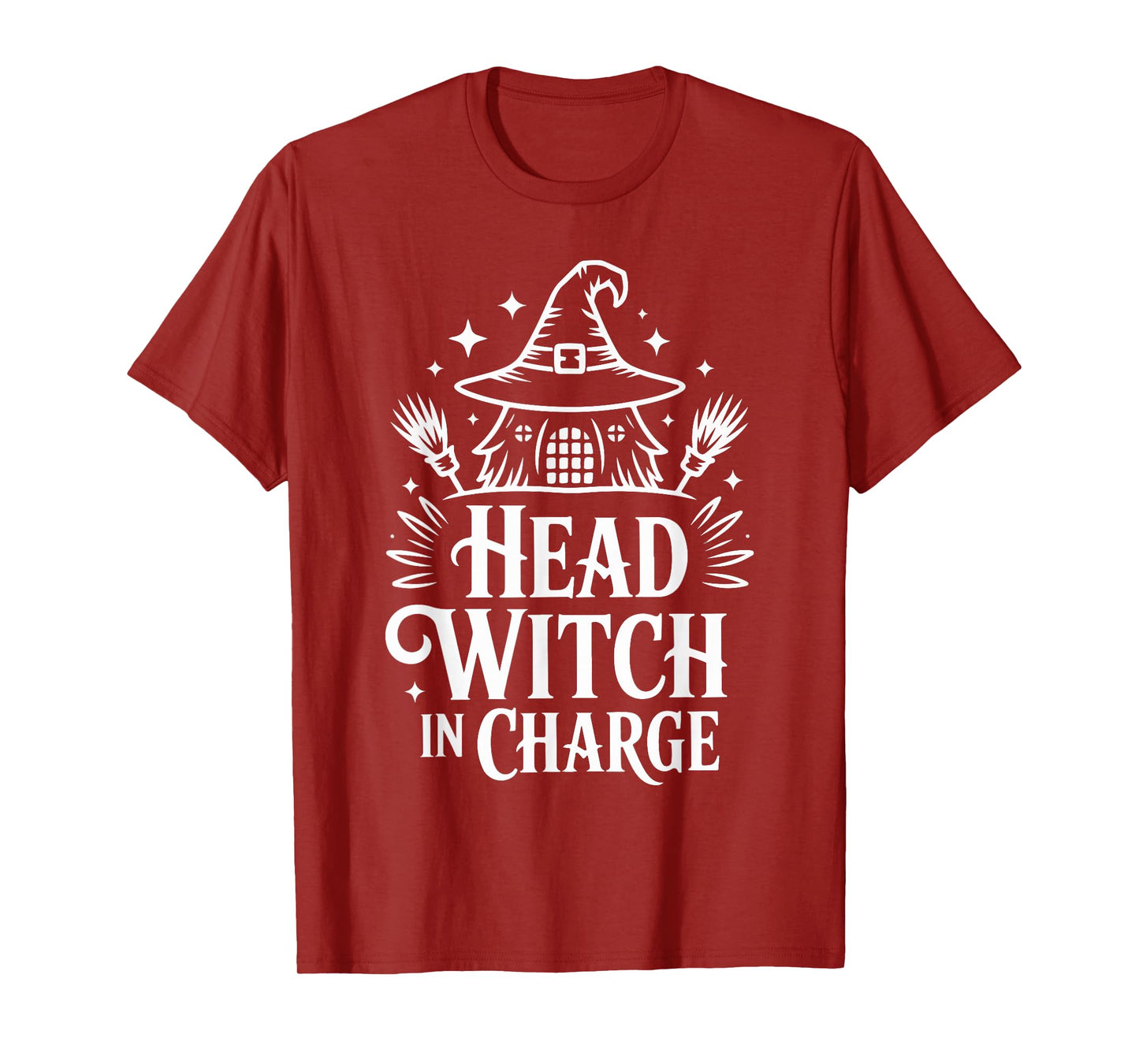 Head Witch in Charge Halloween Hat Sunset T-Shirt