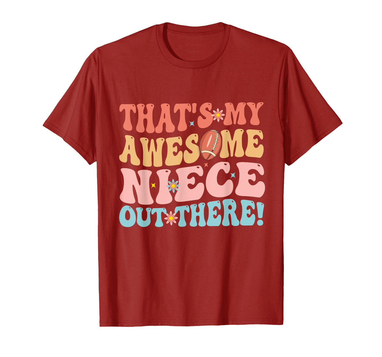 That's My Awesome Niece Out There Football Rugby Groovy Aunt T-Shirt