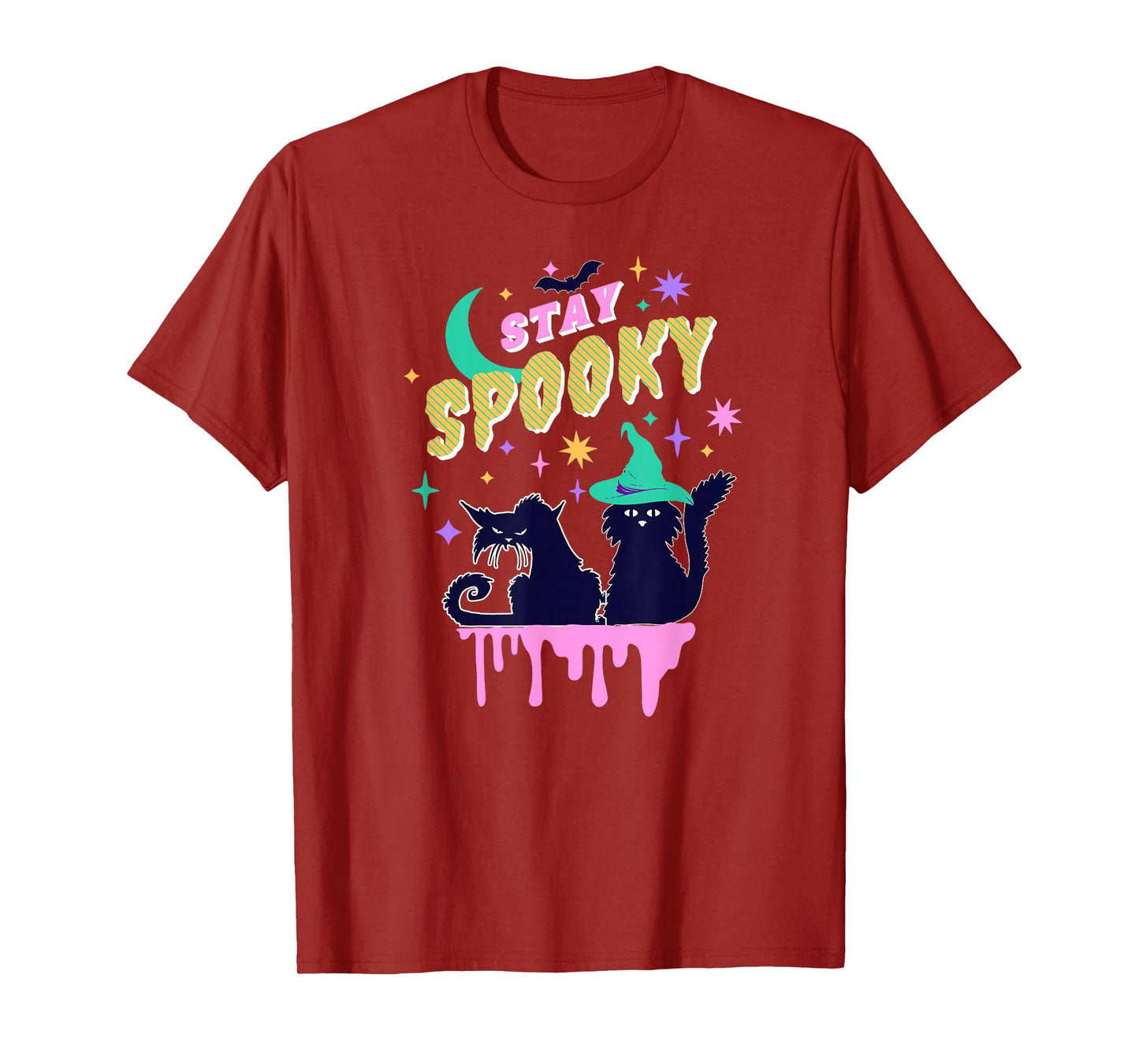 Stay Spooky Halloween Cats Witchy Moon Magic Night T-Shirt