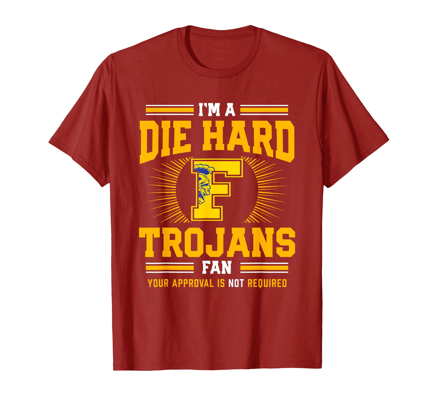 Findlay Trojans Logo Die Hard Fan HS T-Shirt