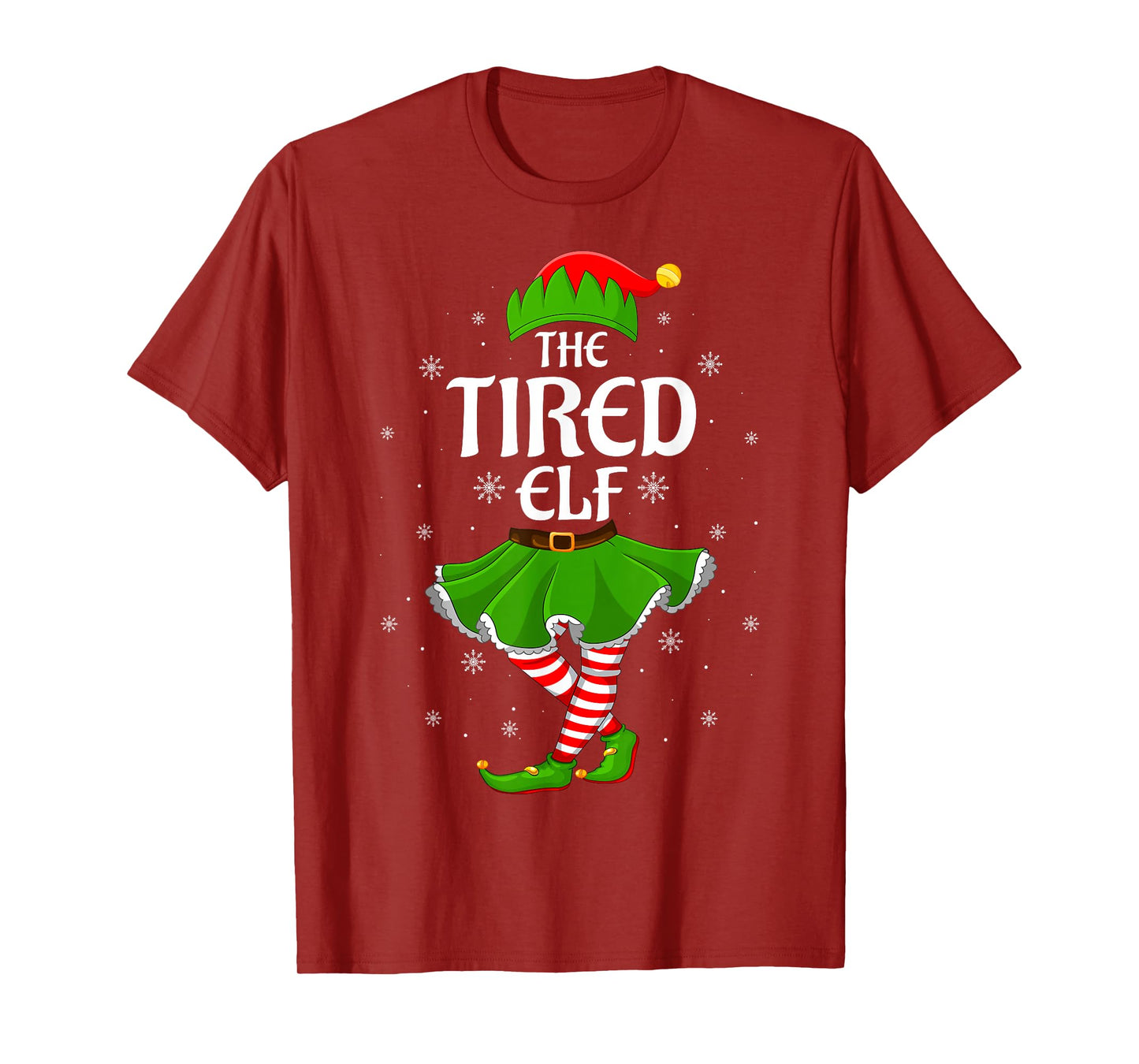 Tired Elf Christmas Family Girls Women Elf Squad Xmas T-Shirt