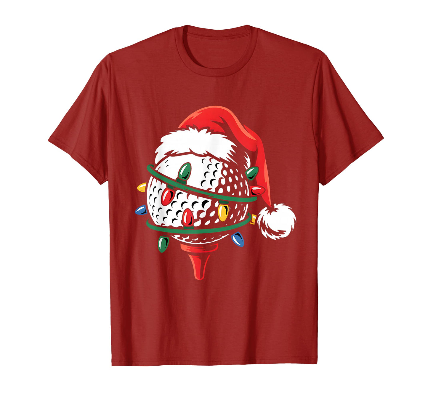Golf Ball Santa Hat Xmas Funny Christmas Boys Men Golf Lover T-Shirt