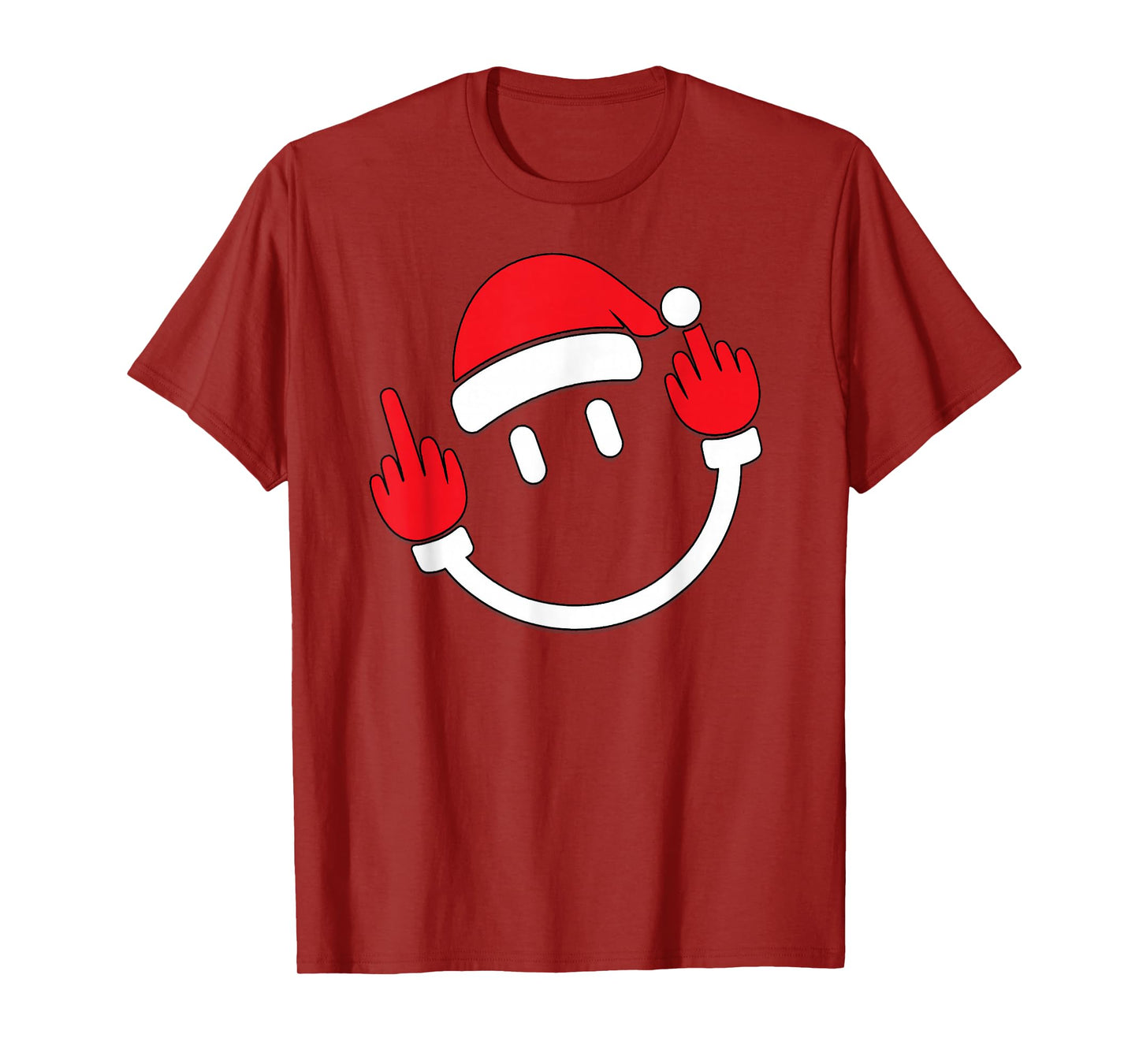 Santa Middle Finger Flip Off | Christmas Profanity Xmas T-Shirt