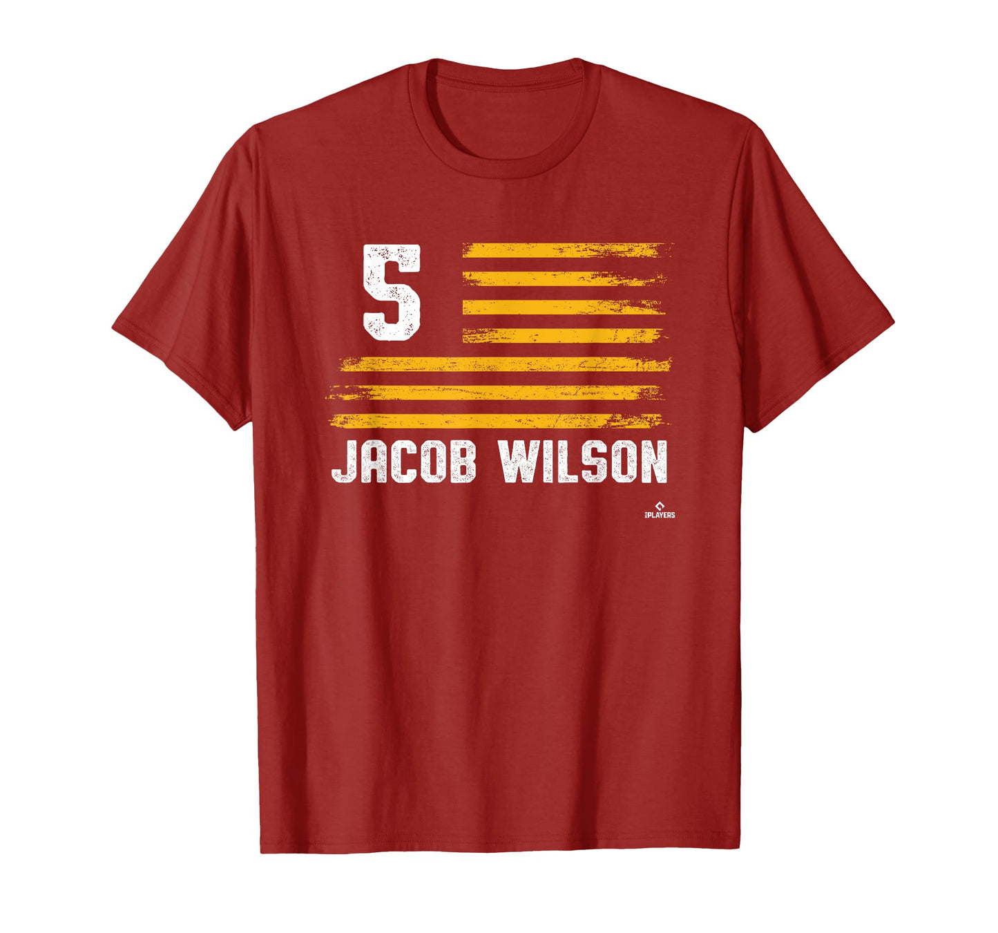 Flag Stripes Jacob Wilson Oakland Baseball MLBPA T-Shirt