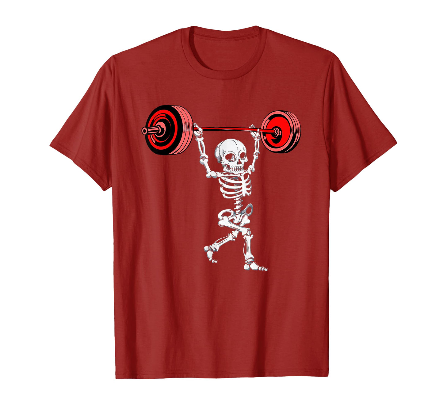 Skeleton Weightlifting Halloween Fitness Gym Workout T-Shirt