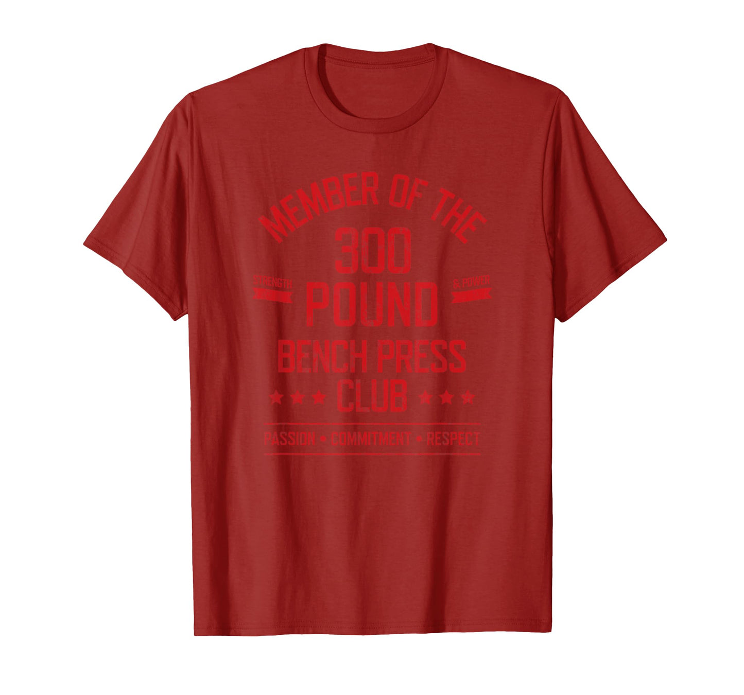 300 Pound Bench Press Club Strong Powerlifter T-Shirt T-Shirt