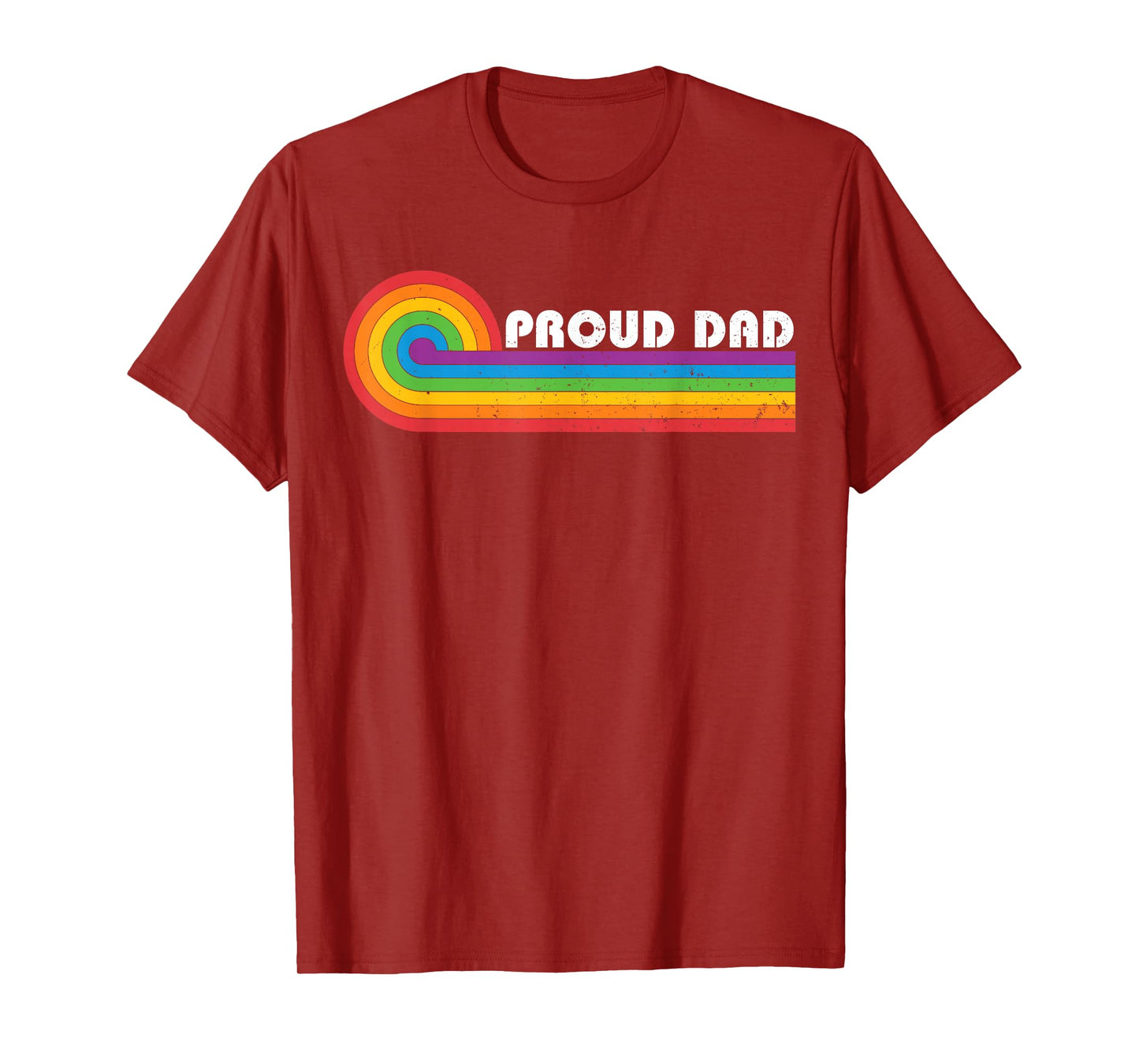 Proud Dad Gay Pride LGBT Flag Vintage Parent Father's Day T-Shirt