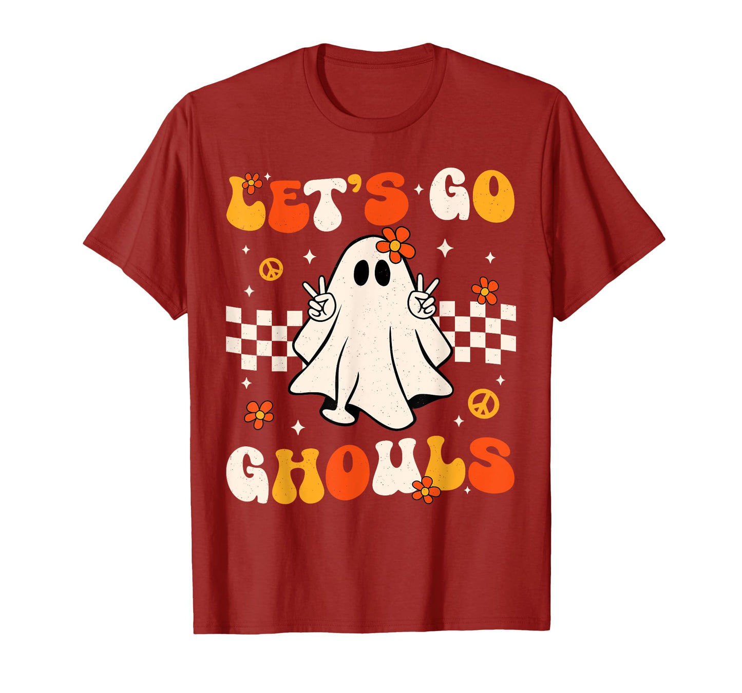 Groovy Lets Go Ghouls Ghost Halloween Costume Women Girl Kid T-Shirt