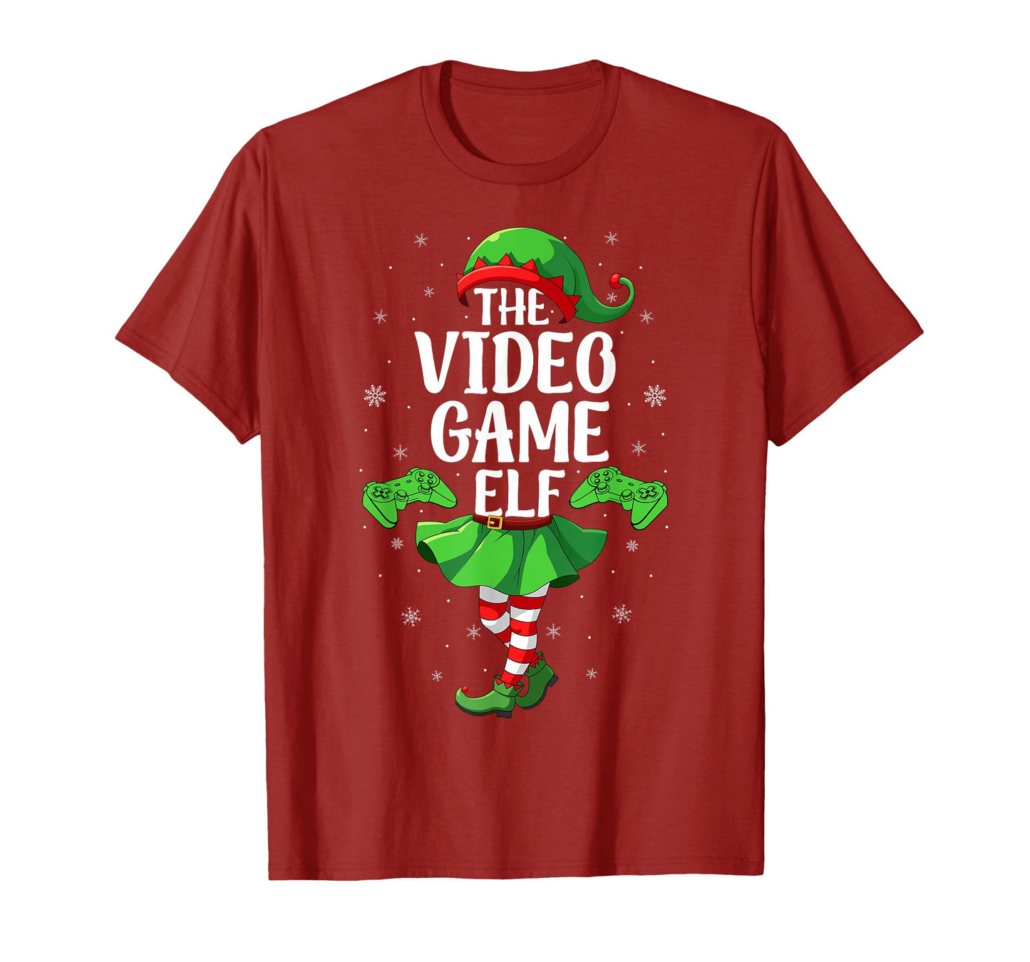 Video Game Elf Christmas Girls Women Elf Squad Xmas Family T-Shirt