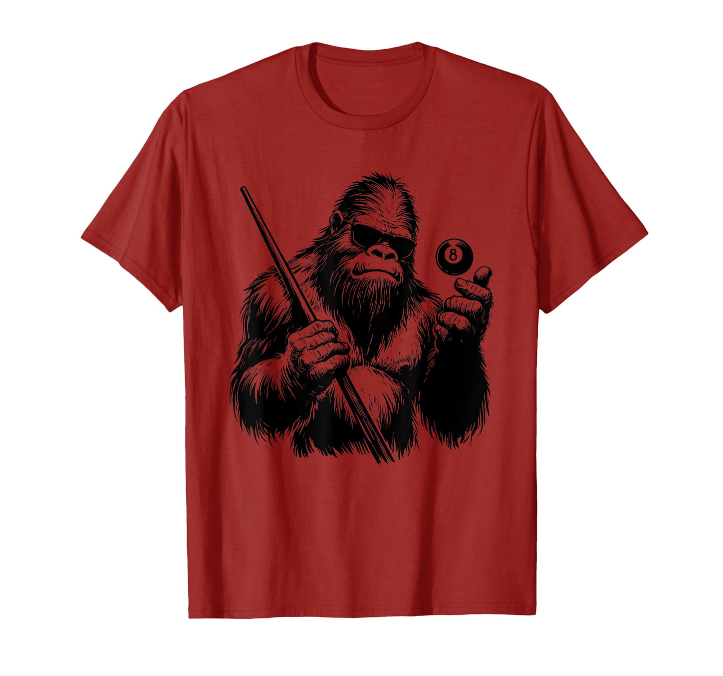 Bigfoot Billiards Player - Funny Sasquatch Billiards Lover T-Shirt