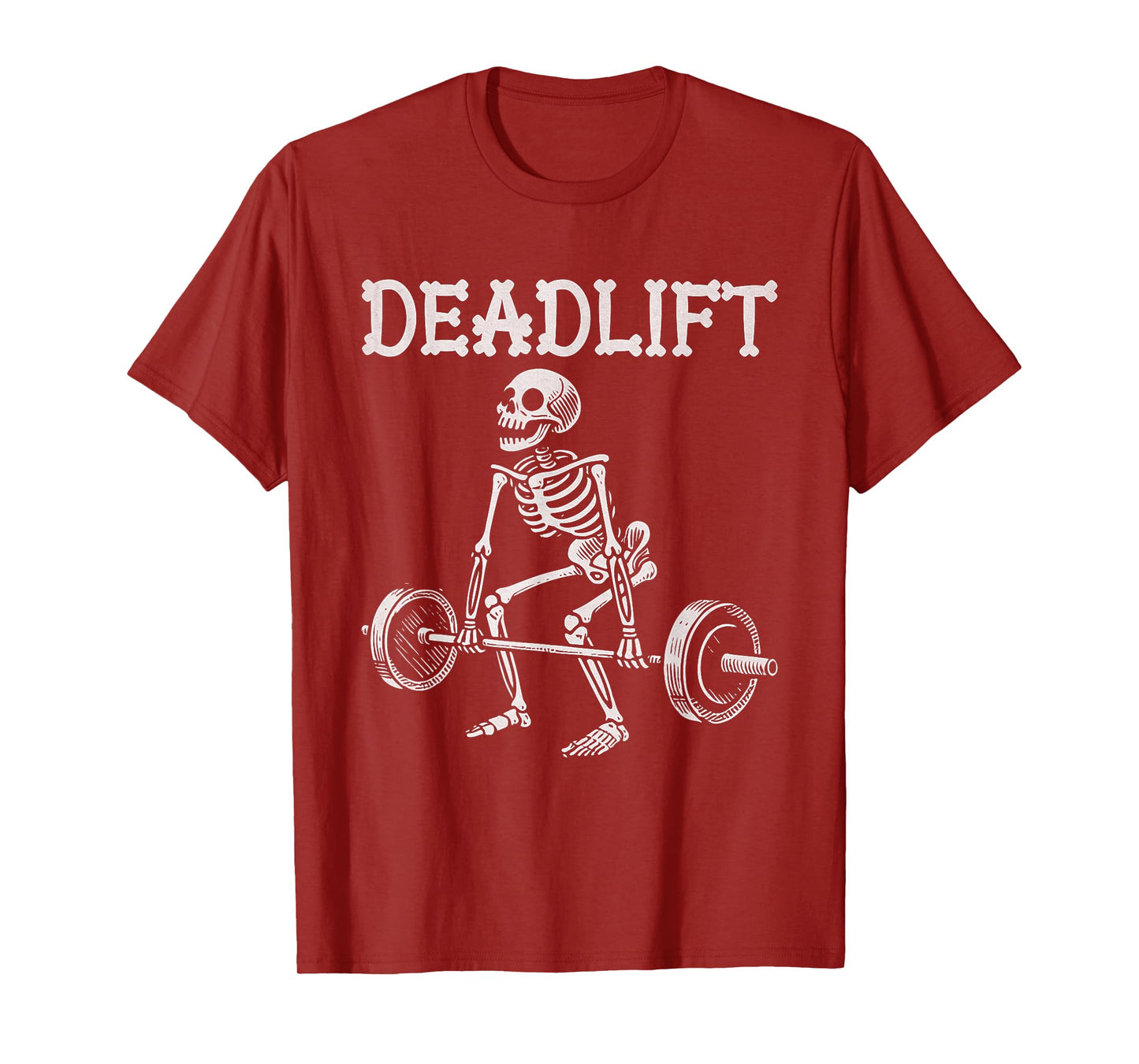 DEADLIFT Funny Halloween Skeleton Weight Lifting Workout T-Shirt