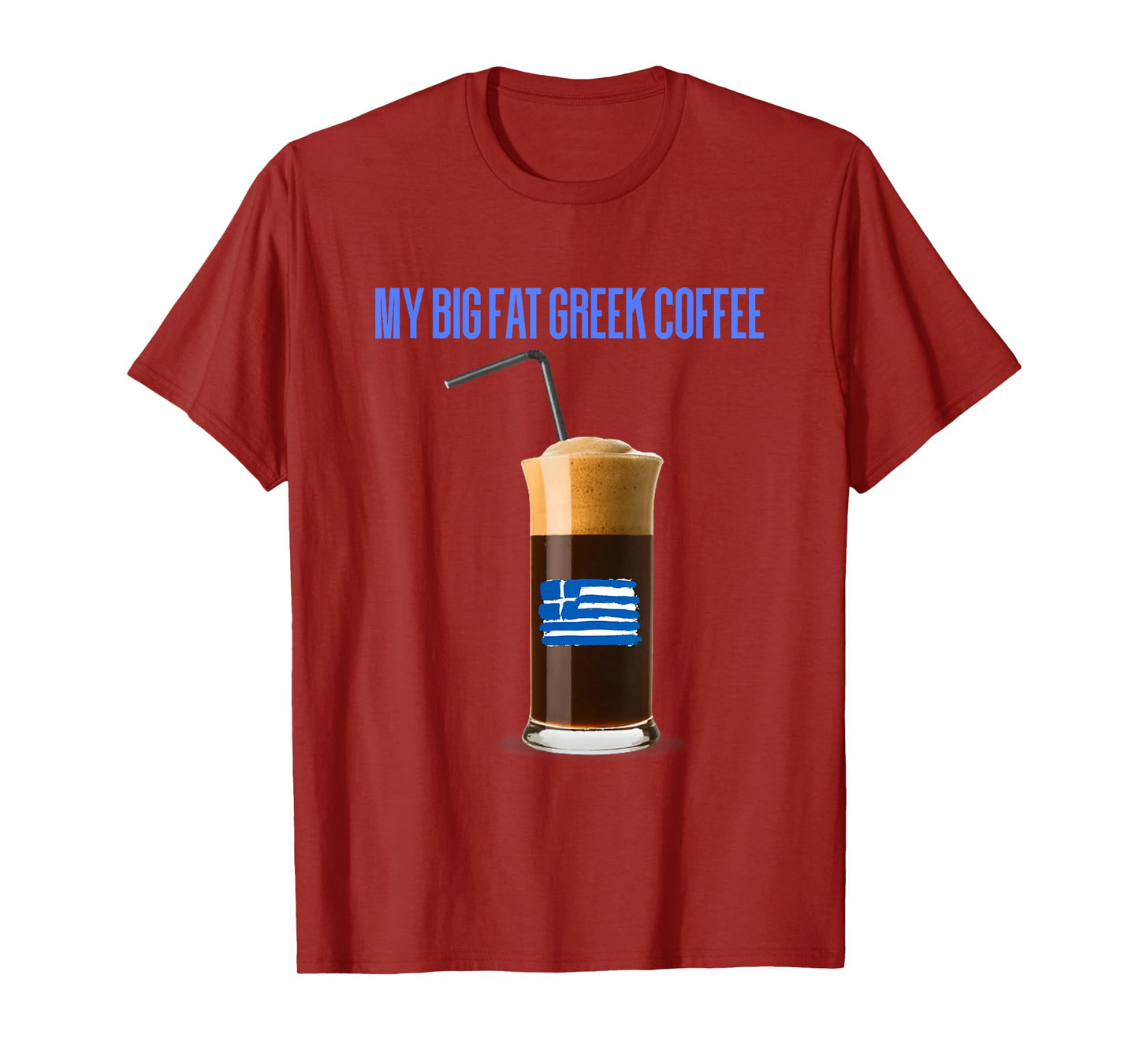 Funny Frappe Fanatic Greek Flag Coffee,Greek Flag,Frappe T-Shirt