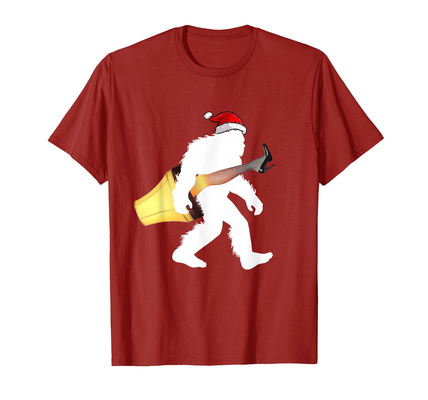 Funny Santa Bigfoot Italian Lamp Christmas Sasquatch Gifts T-Shirt