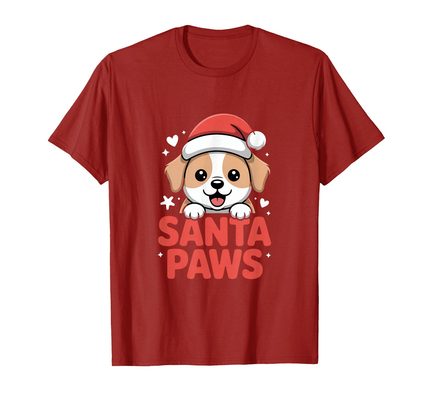 Santa Paws Cute Puppy Christmas Dog Winter Cheer T-Shirt