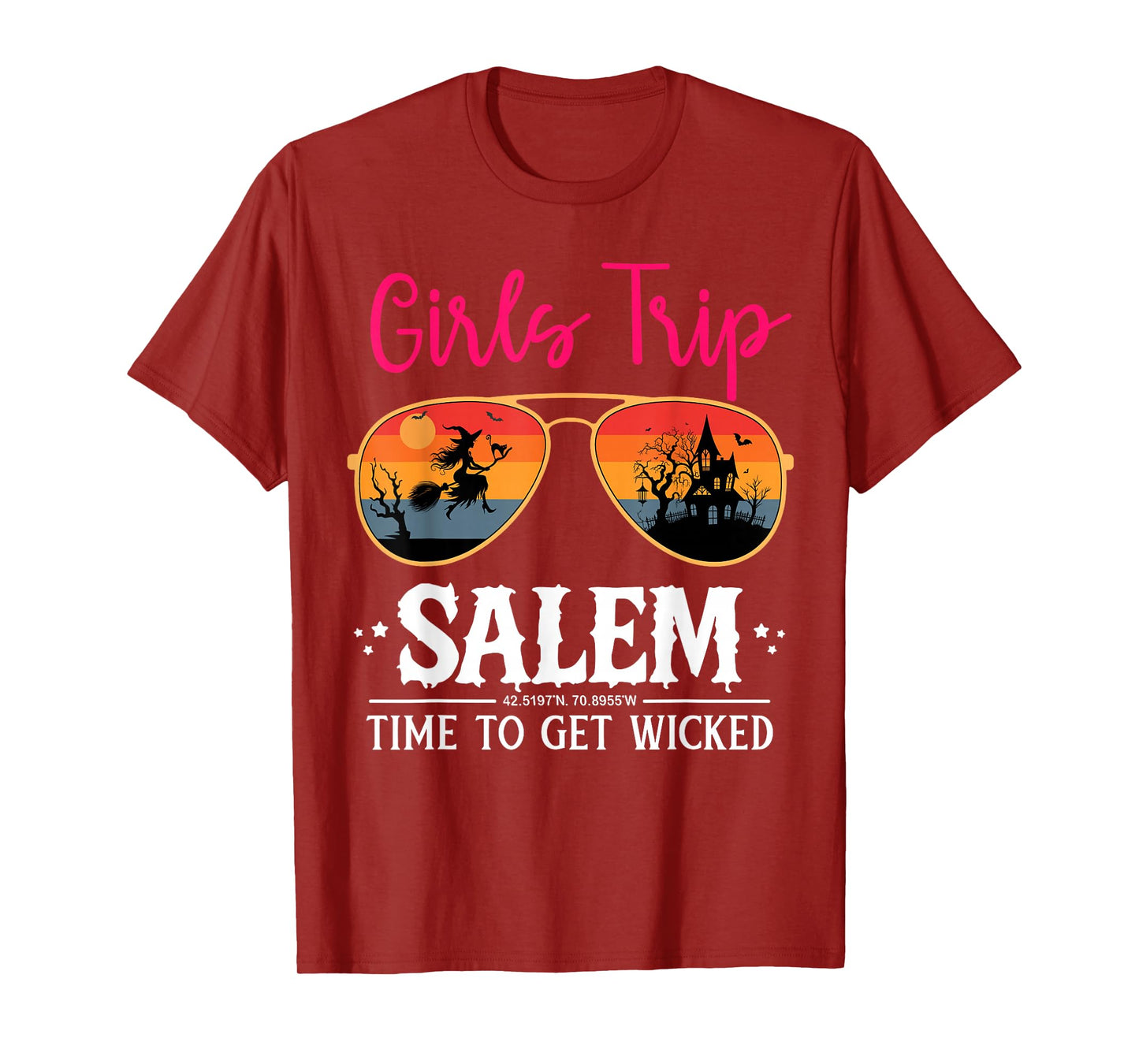 Cute Witch Sunglasses Girls Trip Salem Time to Get Wicked T-Shirt