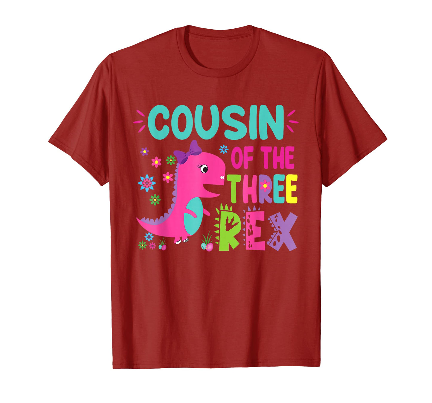 Cousin of the Three Rex Birthday Dinosaur Family Matching T-Shirt