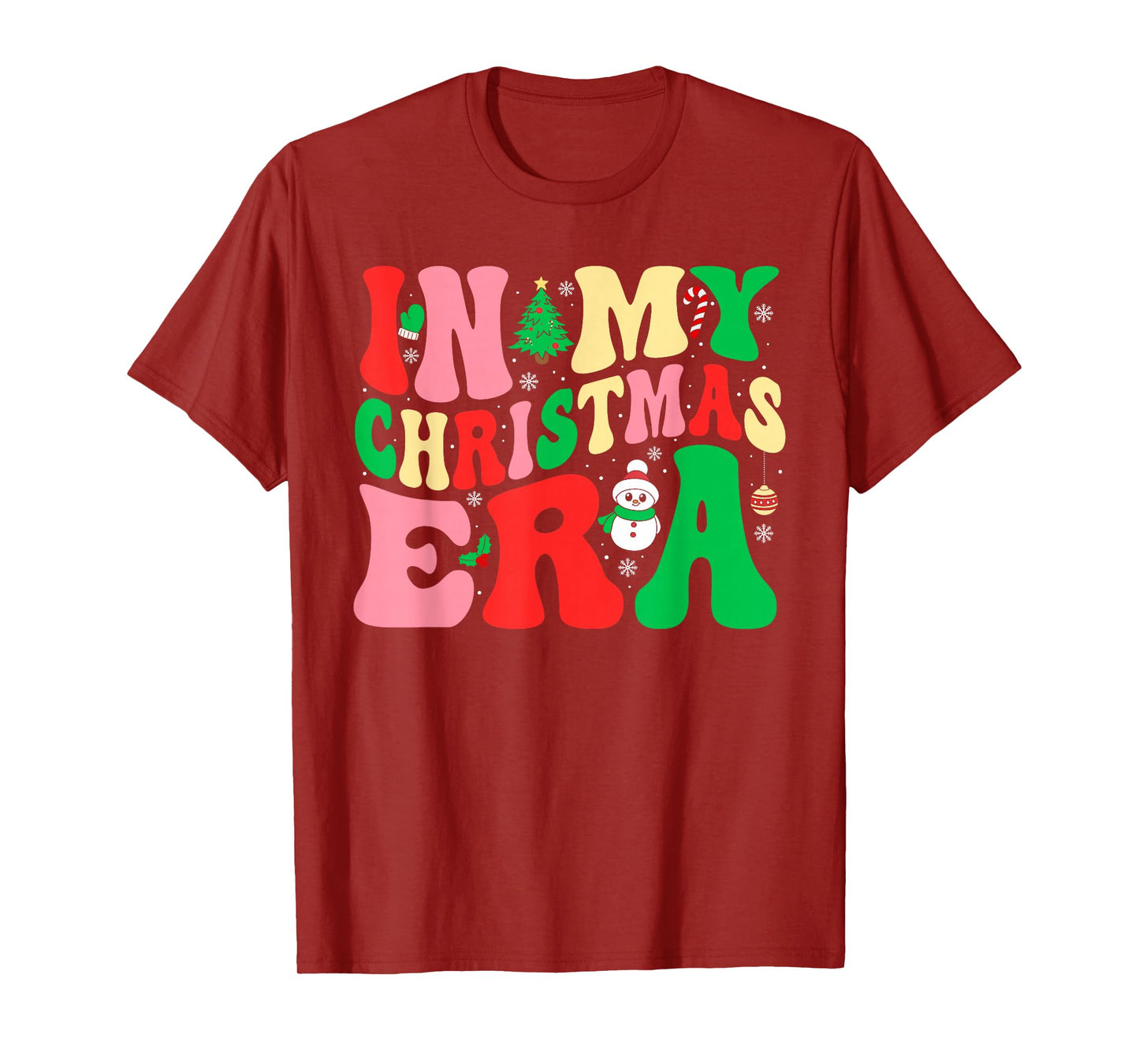 in My Christmas Era Shirt Groovy Retro Family Xmas Pajamas T-Shirt