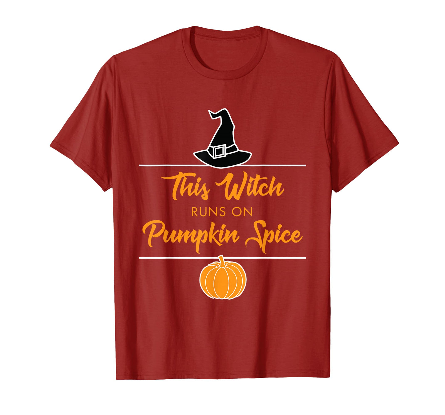 Funny Pumpkin Spice Saying Coffee Lover Halloween Witch Runs T-Shirt