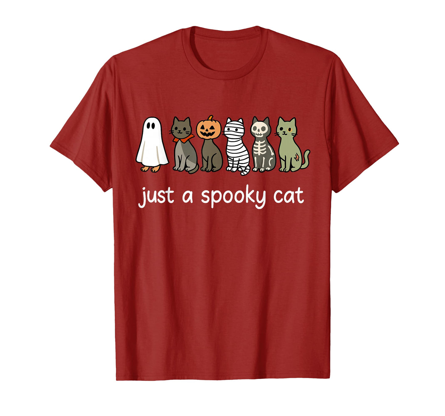 Just A Spooky Cat Cute Black Cats in Ghost Halloween T-Shirt