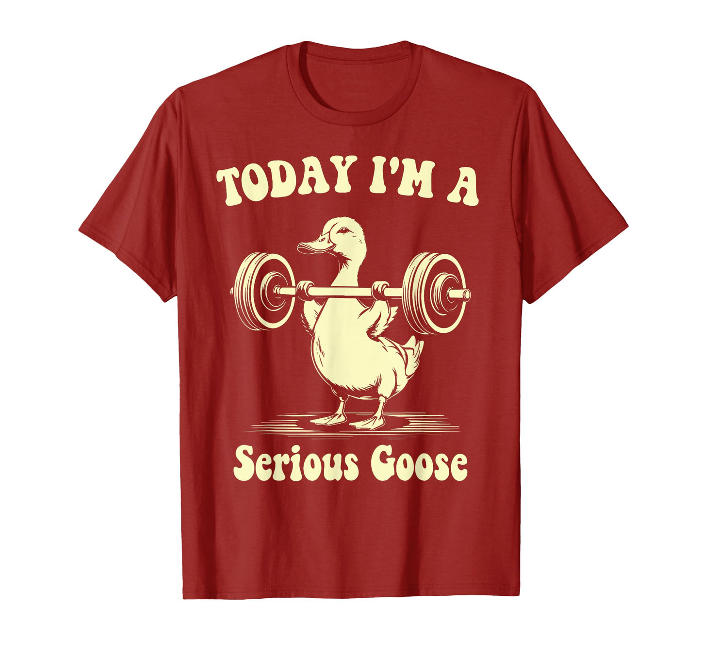 Today I'm a Serious Goose Weightlifting Gym Workout T-Shirt - Unisex Adult - Black - Small - Short Sleeve - Cotton, Polyester - T-Shirt - Fitness Humor - Animal Lovers - Gym Users