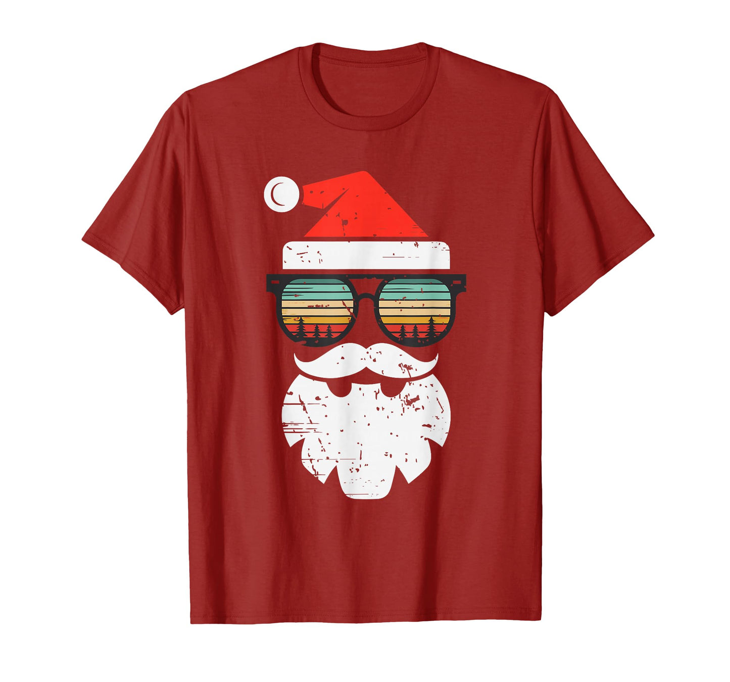 Santa Face Retro Sunglasses Christmas Xmas Men Women Kids T-Shirt