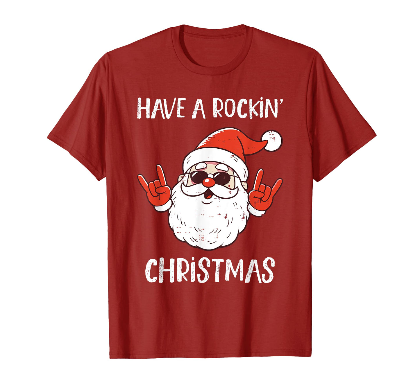 Have A Rockin Christmas Cool Santa Funny Family Kids Boys T-Shirt