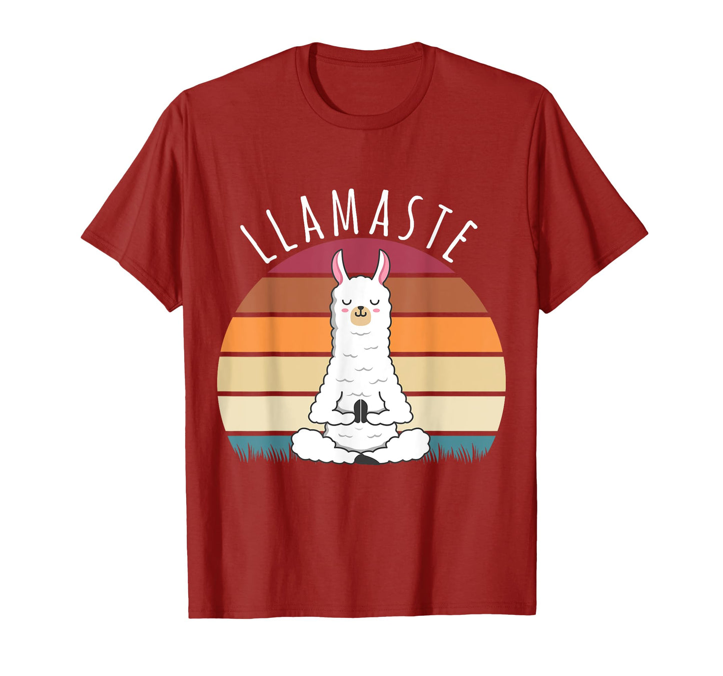 Funny Llama Llamaste Yoga Vintage Lama Yoga Pose Meditation T-Shirt