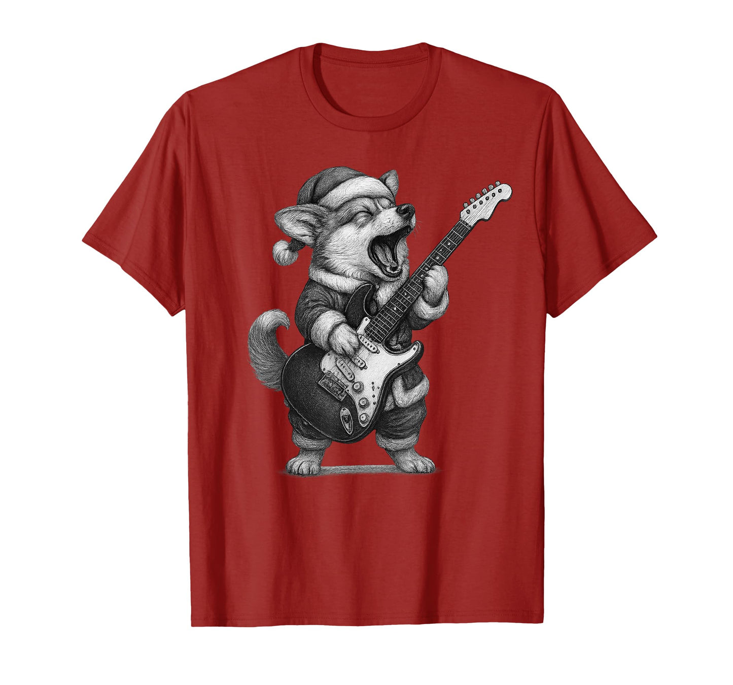 Corgi Playing Guitar Christmas Dog Lover T-Shirt