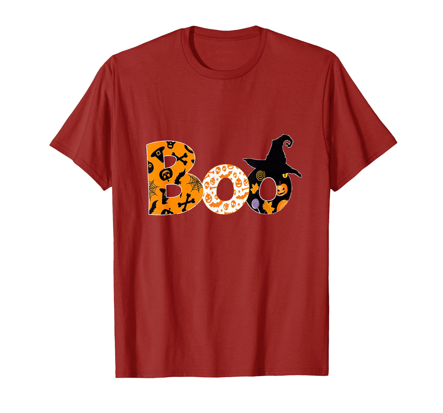 Boo Halloween Cute Spooky Witch Hat & Pumpkin Tee T-Shirt