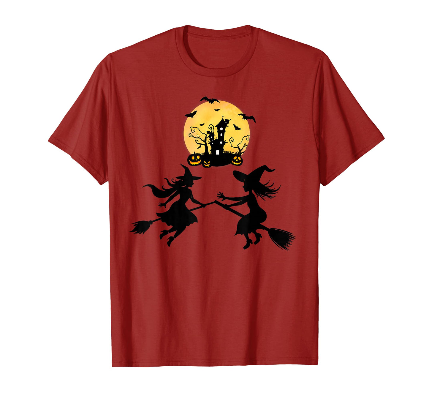 Witch Party Under The Full Moon Flying Witches Halloween T-Shirt