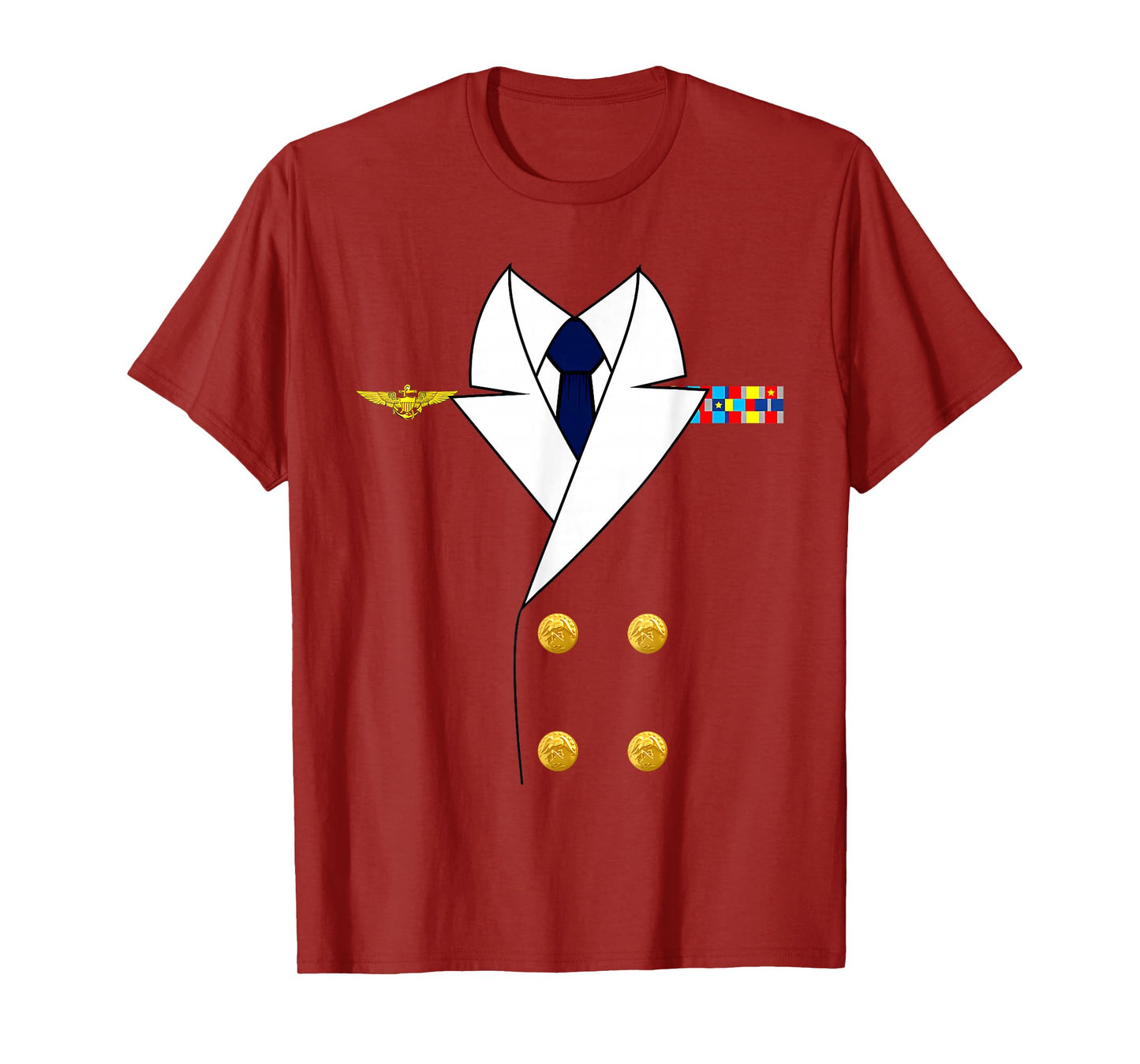 Halloween Ship Captain Sailor Funny Easy Cosplay Costume T-Shirt